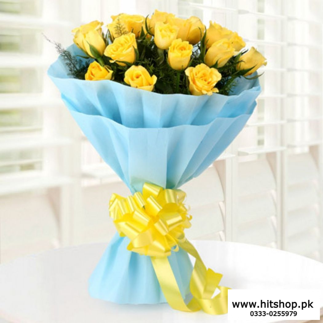 Fresh Enticing 20 Yellow Roses